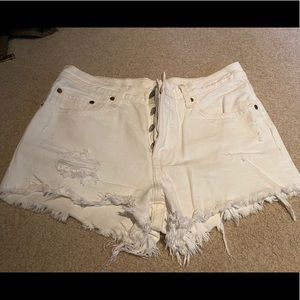 White Levi 501 Shorts